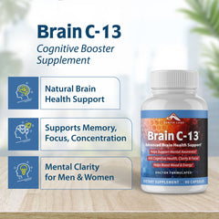 Zenith Labs Brain C-13 label detail emphasizing antioxidants for mood balance