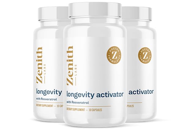 Zenith Labs Longevity Activator bottle front for daily energy and immune support.