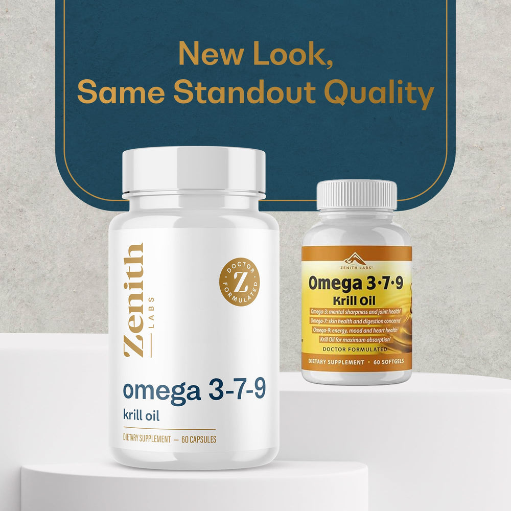 Zenith Labs Omega 379 packaging front emphasizes premium omega formula