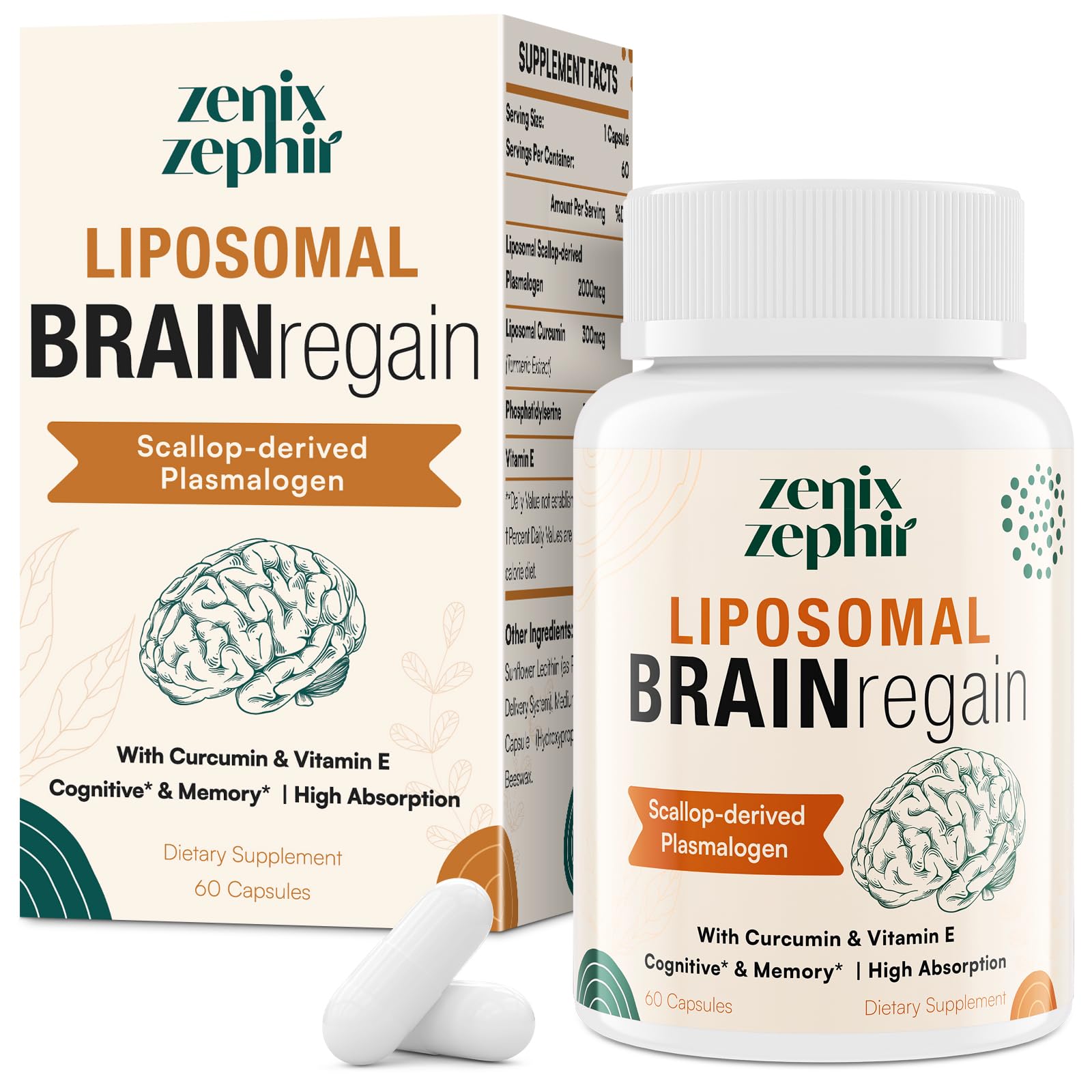 ZenixZephir liposomal brain supplement bottle promotes daily focus during demanding tasks