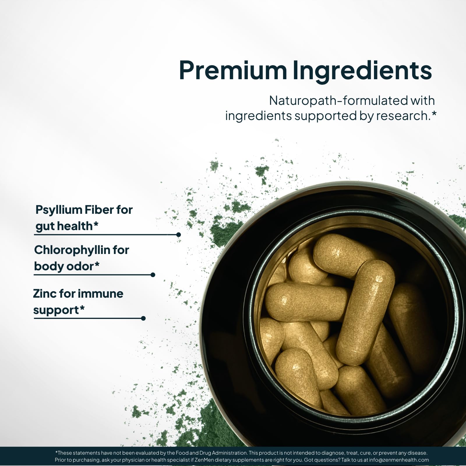 Zenmen champignon mushroom blend visual suggests natural odor-control support