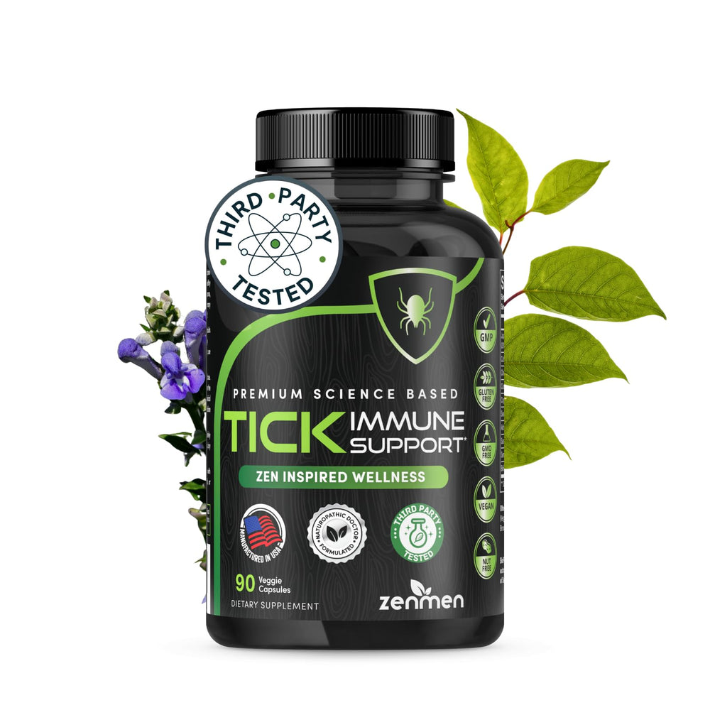 ZenMen Tick Immune bottle caps for simple daily dosing on the go.