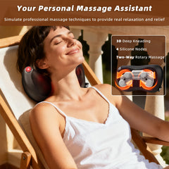 Zenopax cordless massage pillow for versatile home, office, and car use.