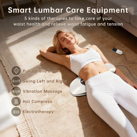 Zenopax lumbar traction with left-right swing demonstrates enhanced mobility during routines.