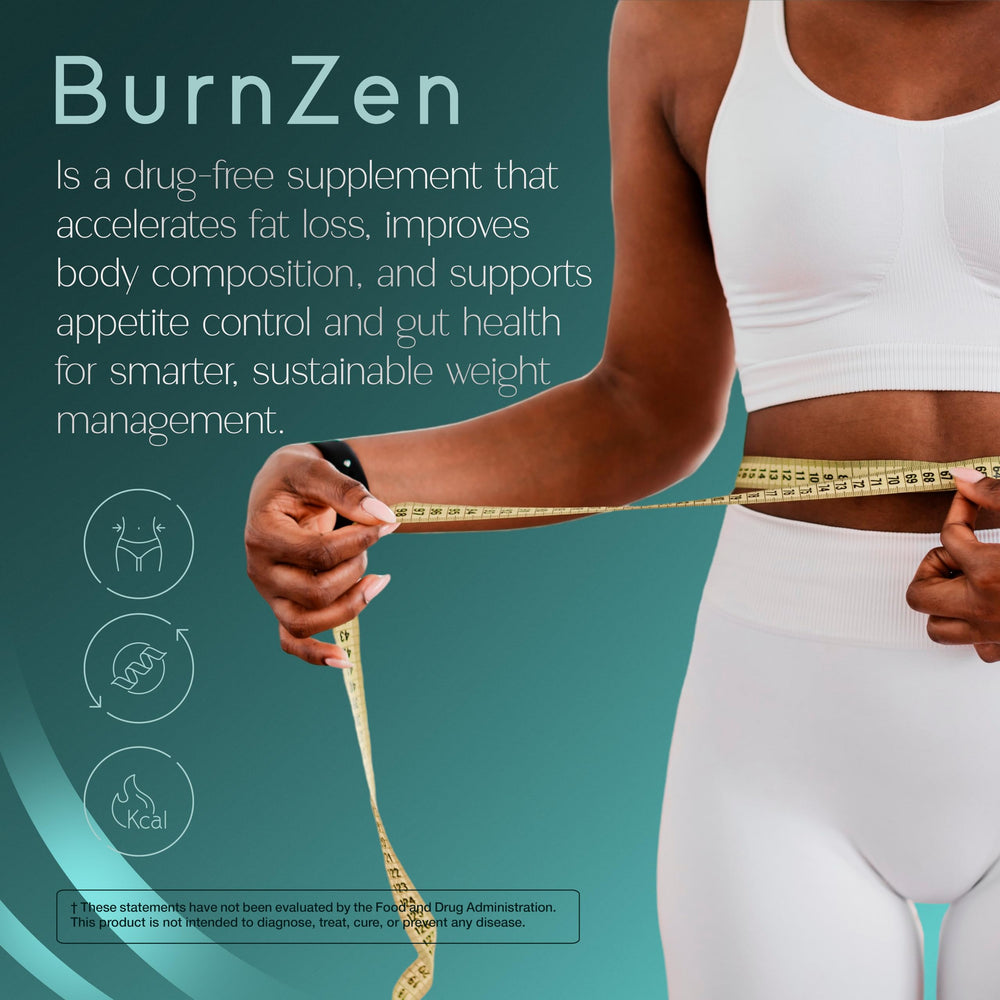 Zenos Health BurnZen packaging box with logo and ingredient highlights