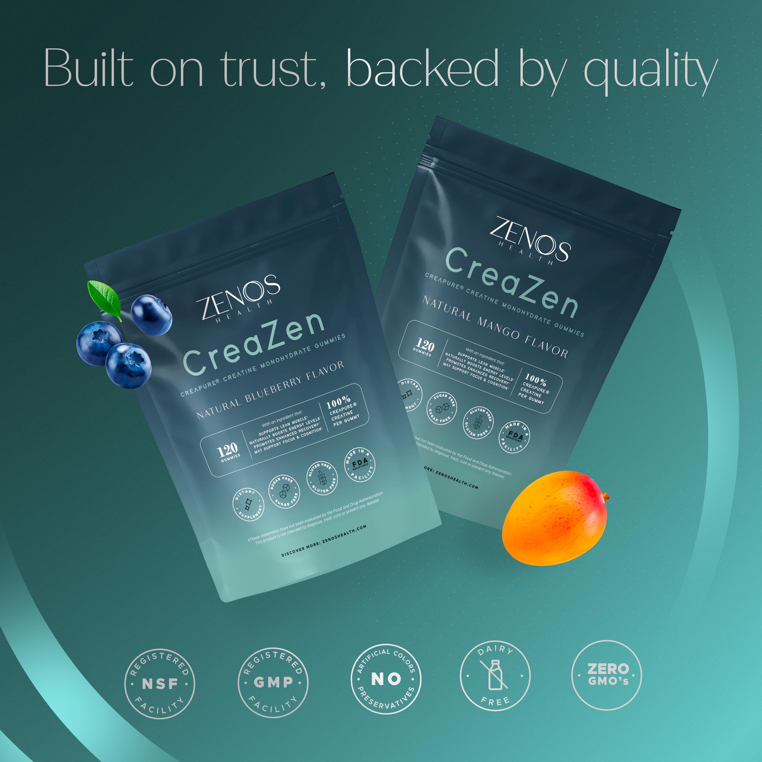 Zenos Health CreaZen natural flavors and colors emphasize clean ingredients.