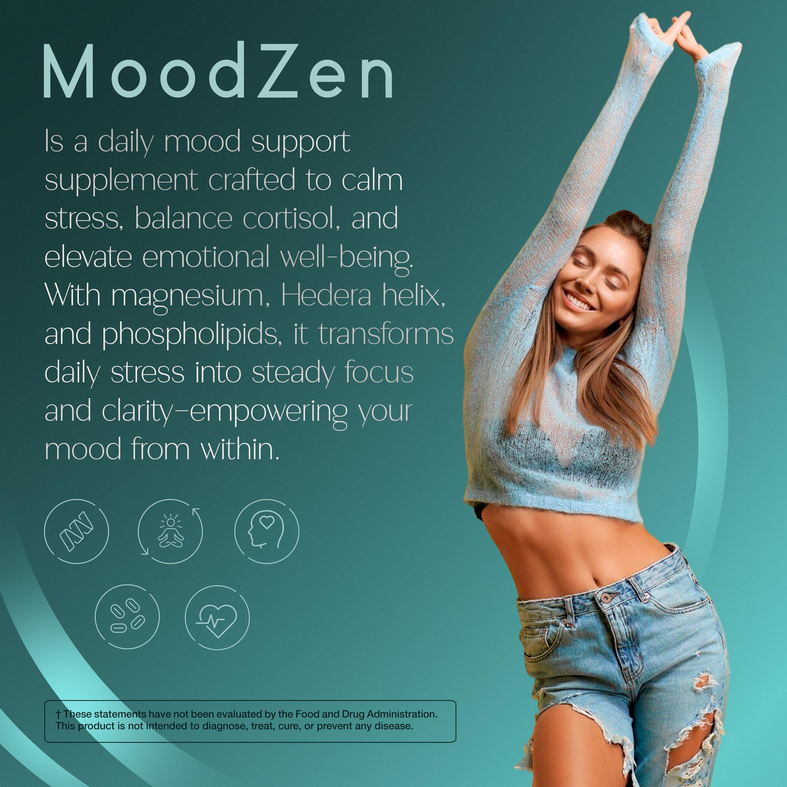 MoodZen Lions Mane extract cap closeup suggesting focus support.