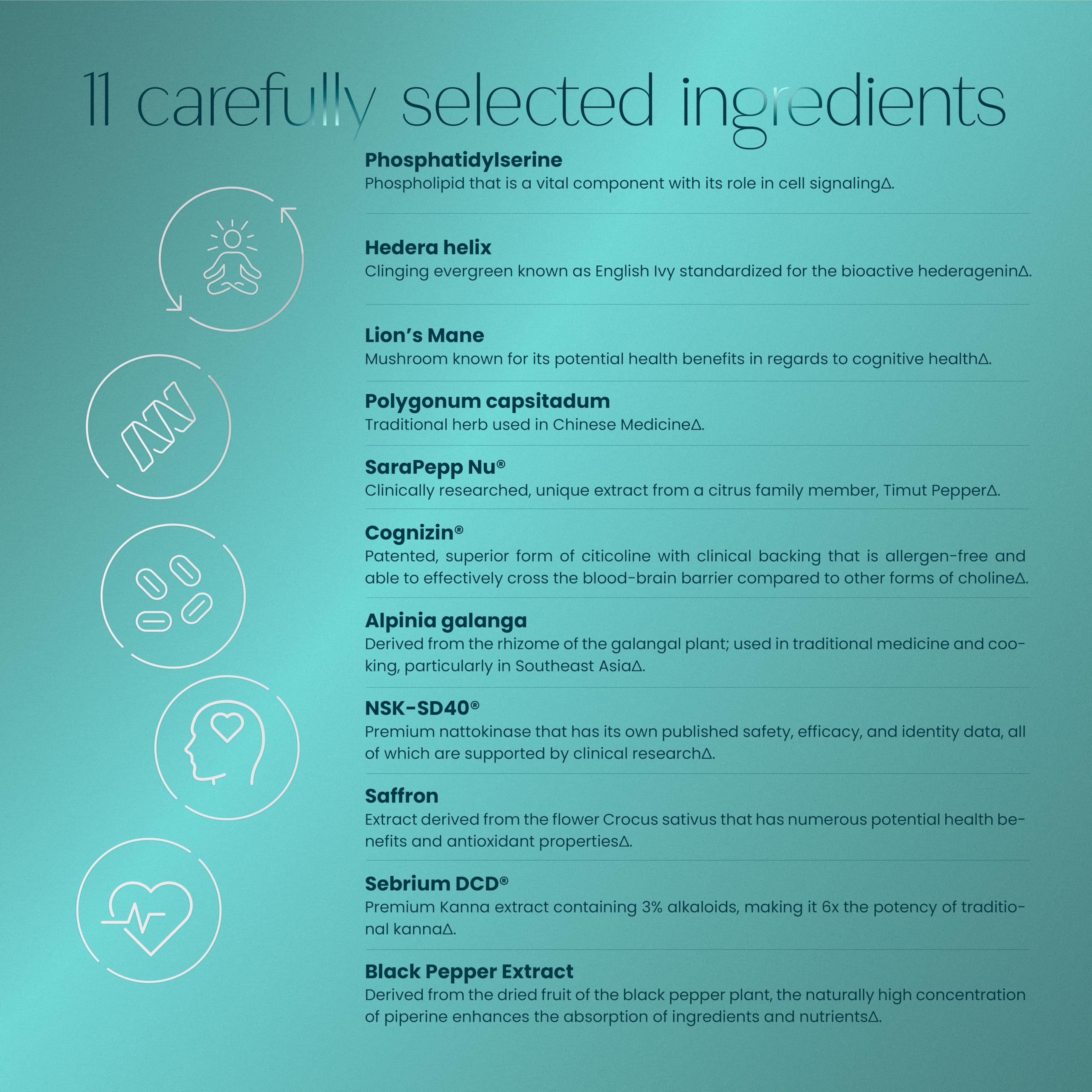 MoodZen Sebrium DCD capsule closeup indicates natural stress signal support.