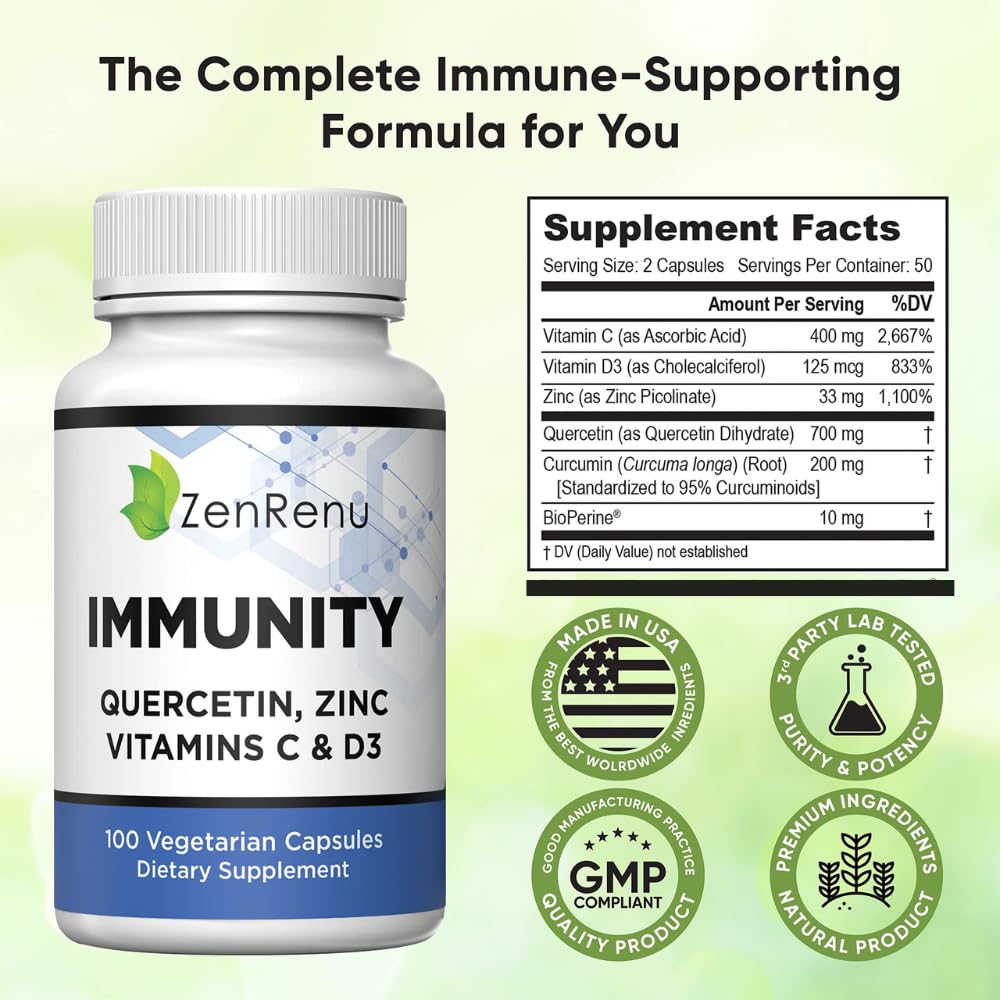 Zenrenu Immunity Curcumin capsules emphasize natural anti-inflammatory potential
