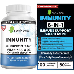 Zenrenu Immunity Quercetin bottle with 100 vegetarian capsules for daily support