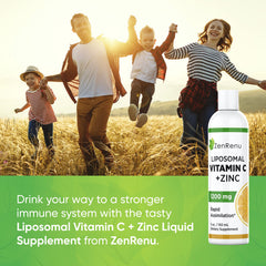 Zenrenu liquid drops citrus flavor close-up for immune support.