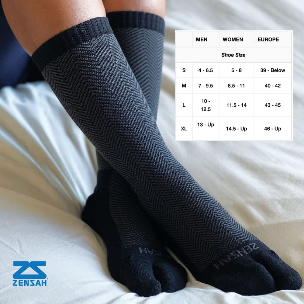 Crew-height design blends with footwear for discreet support.