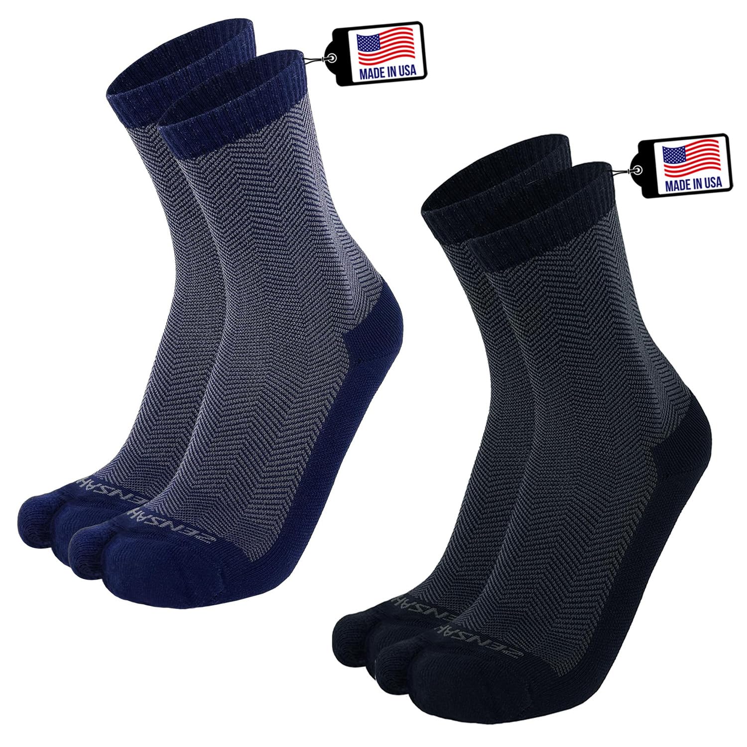 Zensah Bunion Ease Sock toe separator aids proper toe alignment.