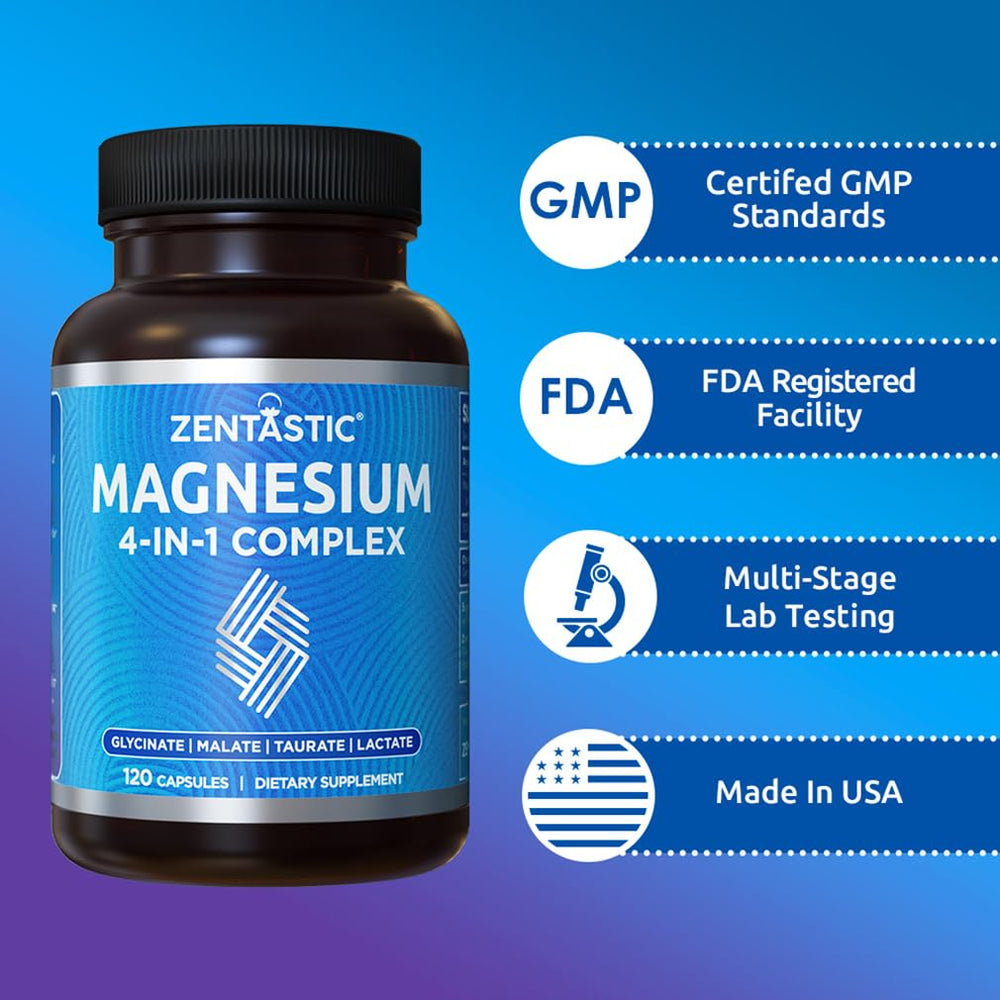 Capsules in hand—portable Zentastic Magnesium Complex for nervous and muscular support