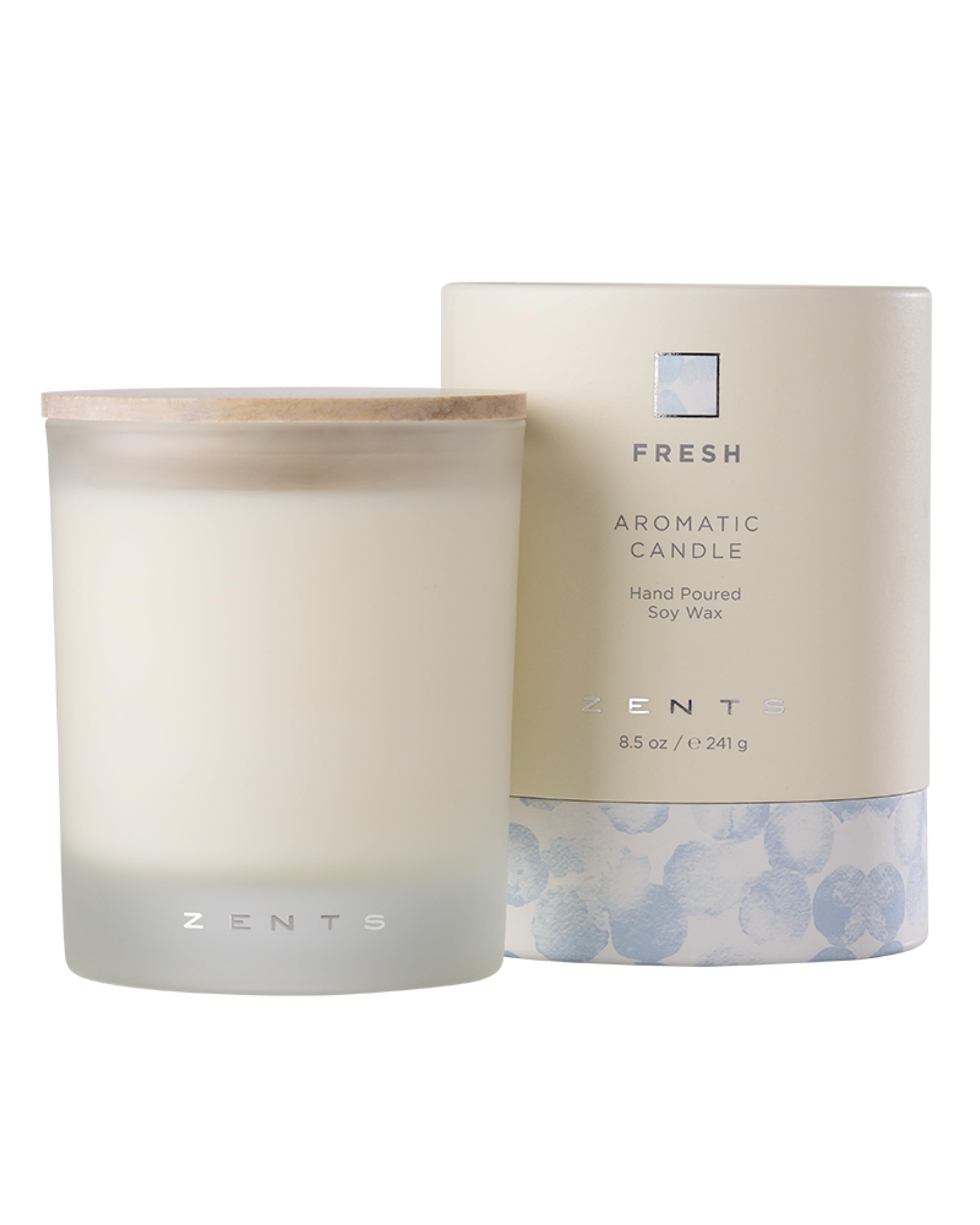 Zents fresh Linden Blossom candle in large jar brightens spaces with cucumber lemon scent
