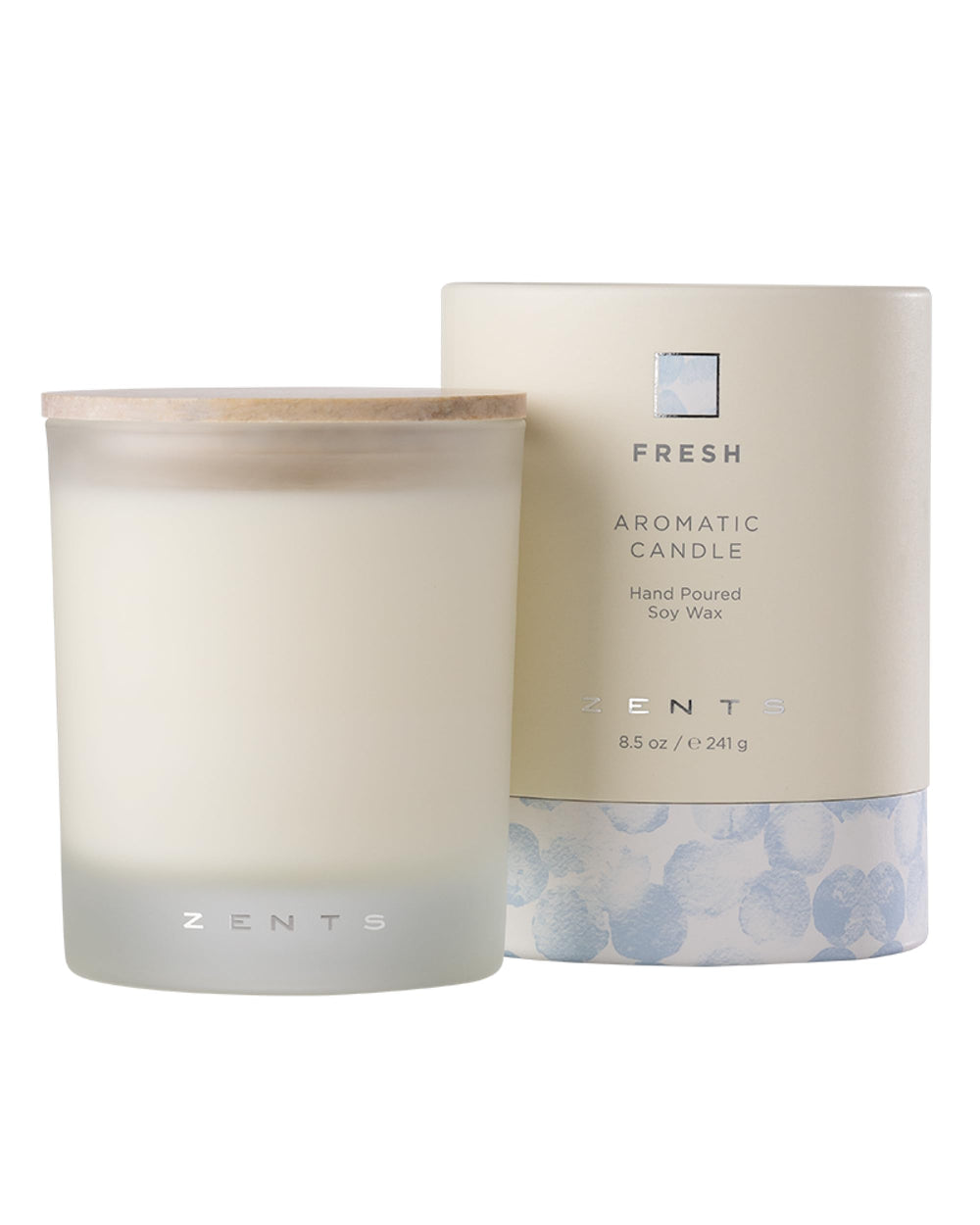 Zents fresh Linden Blossom candle in large jar brightens spaces with cucumber lemon scent