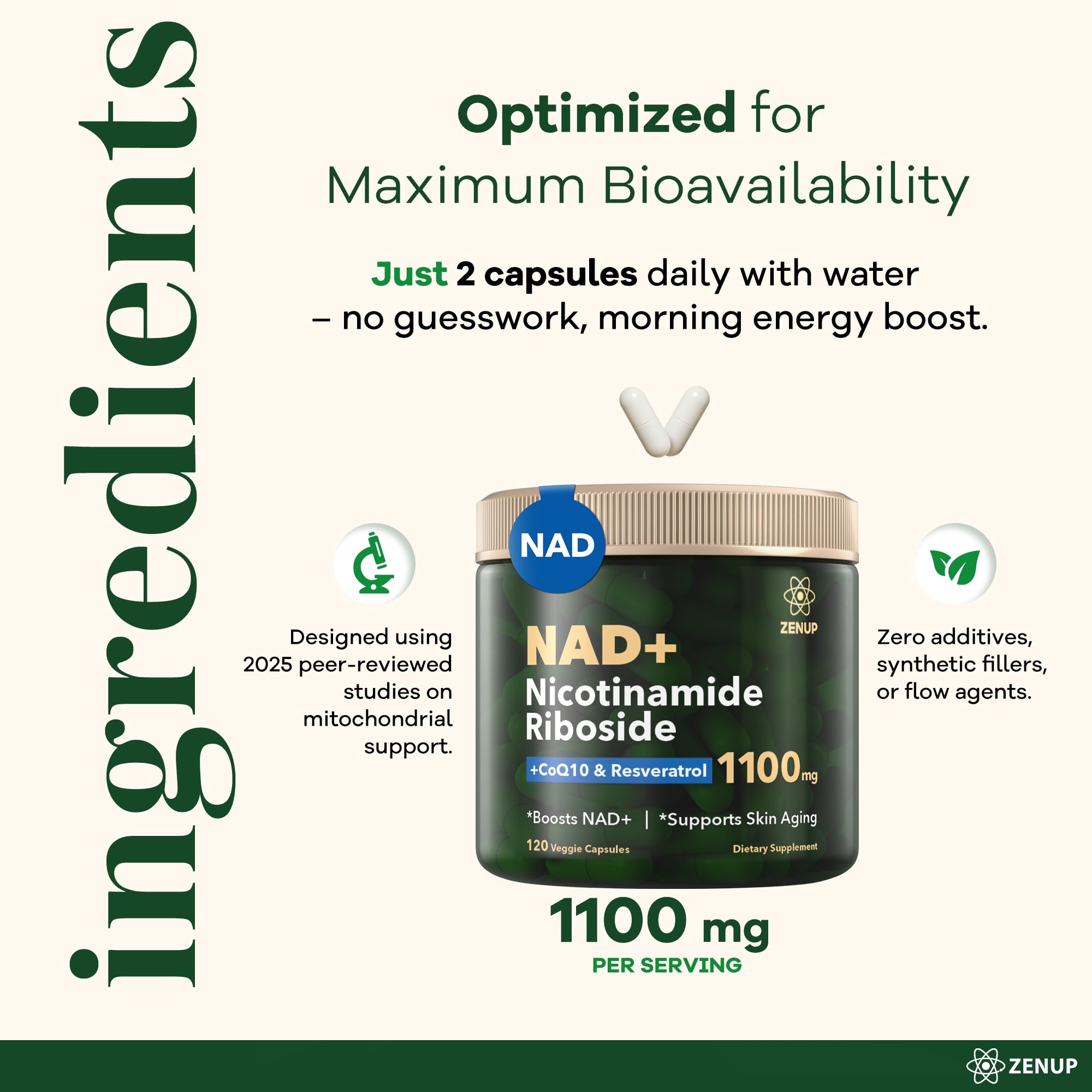 ZenUP NAD+ travel pack indicating on-the-go supplementation.
