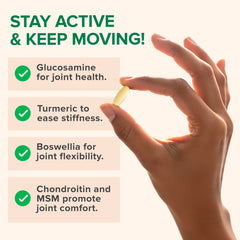 Zenwise Health Joint Support label close-up displaying glucosamine, chondroitin, and MSM ingredients