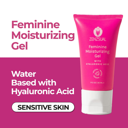 ZENZSUAL Intimate Hyaluronic Gel tube provides external hydration and dryness relief.