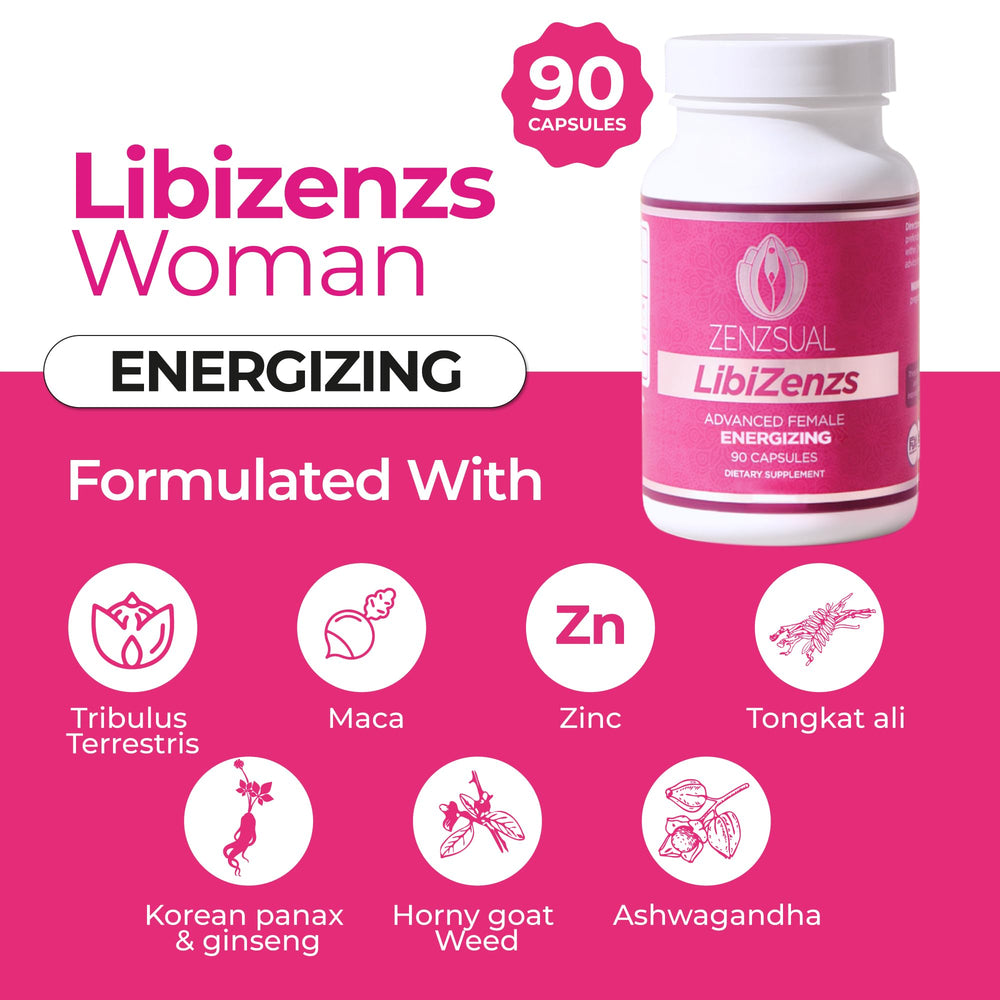 ZENZSUAL Libizenzs vegan capsules ready for daily use and focus.