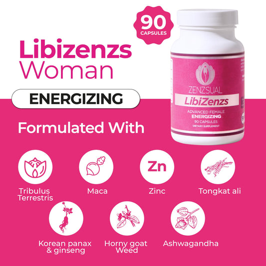 ZENZSUAL Libizenzs vegan capsules ready for daily use and focus.