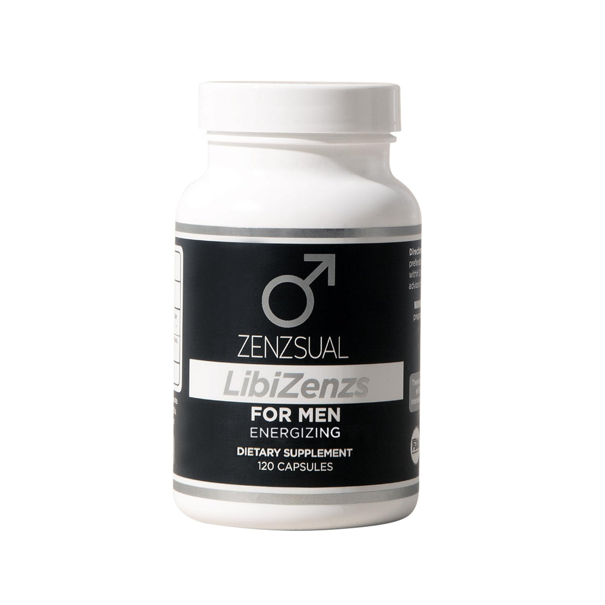 ZENZSUAL LibiZenzs Men bottle front promotes vitality for daily wellness.