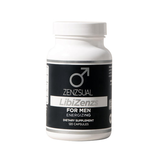 ZENZSUAL LibiZenzs Men bottle front promotes vitality for daily wellness.
