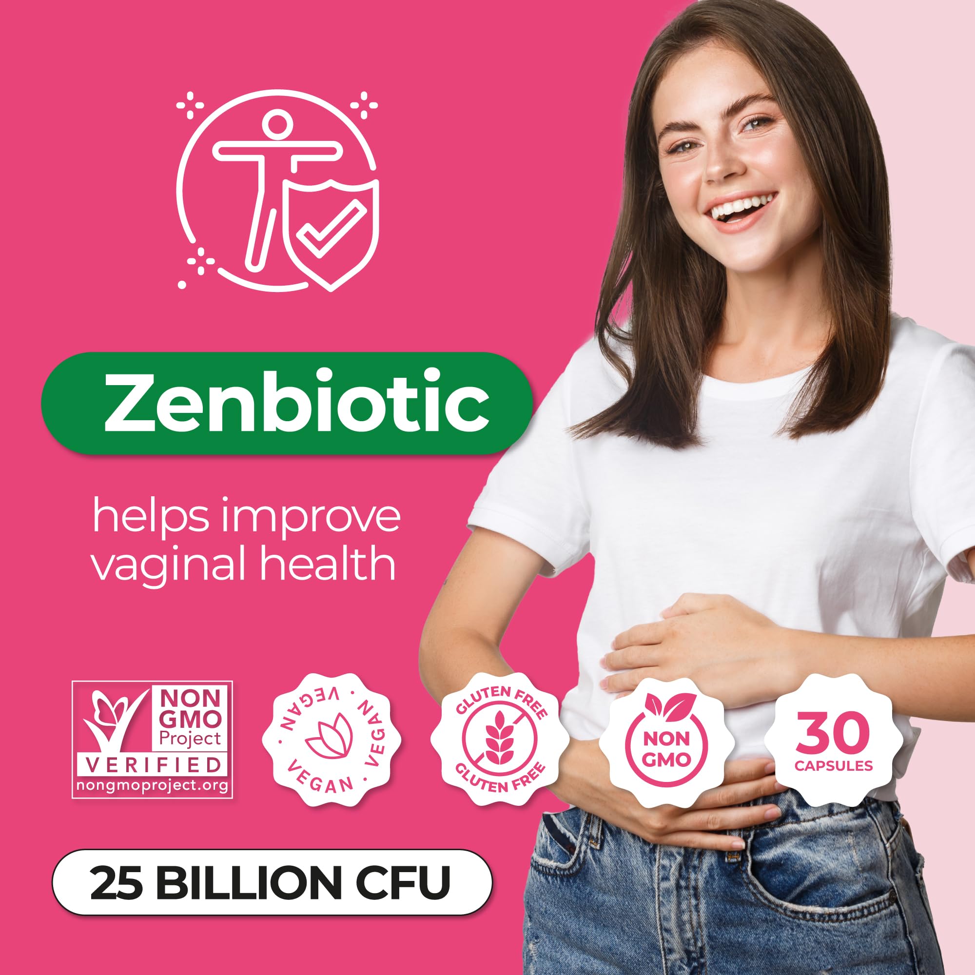 ZENZSUAL Zenbiotic label info highlights nine strains and vegan formula