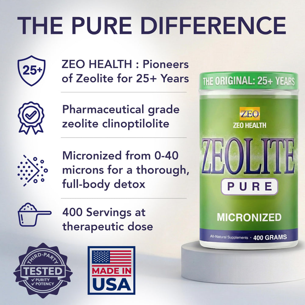 Zeolite Pure pour shows easy mixing for digestive comfort and mental clarity