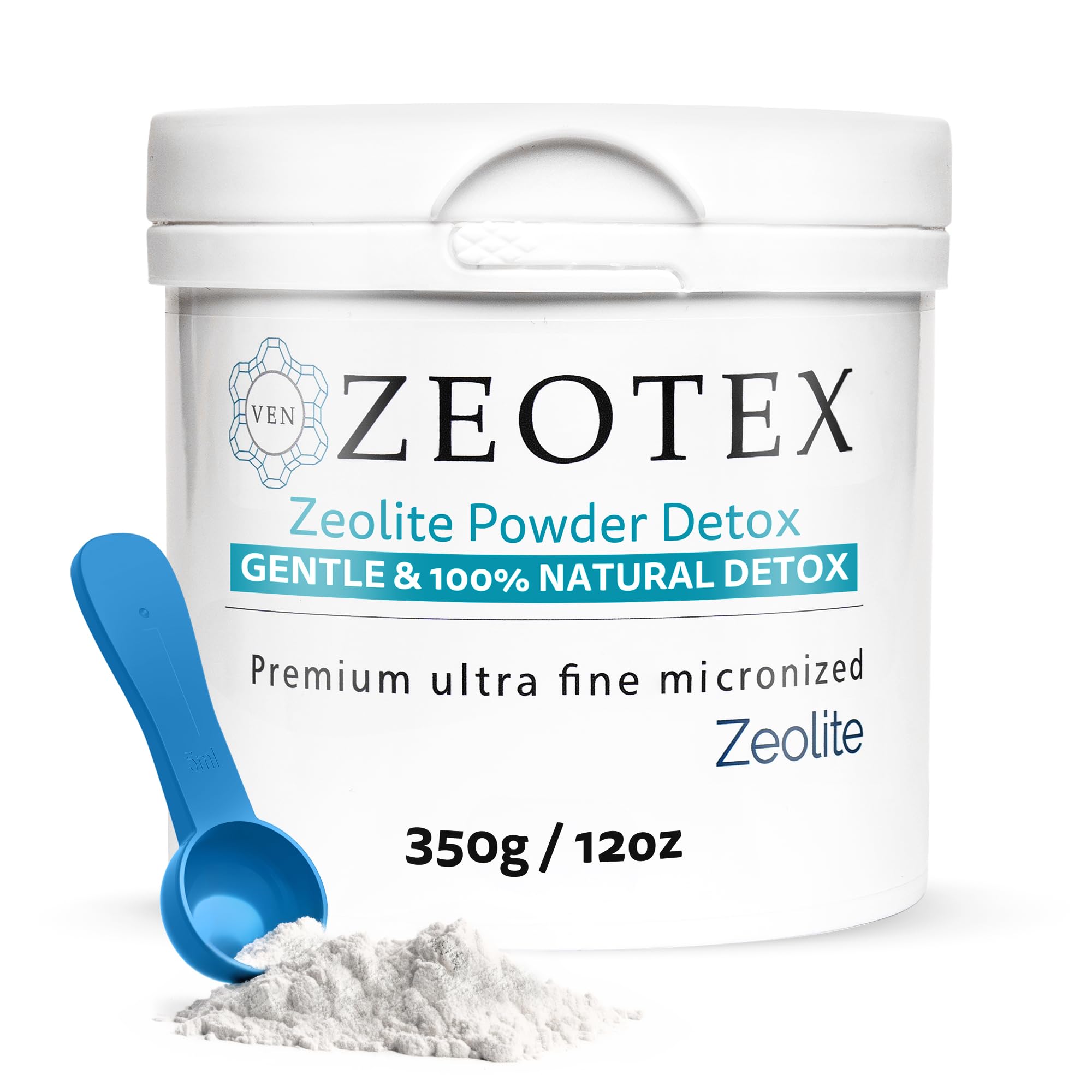 Zeotex 350g Zeolite Detox Bottle supports gut health and gentle detox.