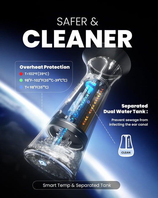 Zephronic dual-tank system highlights hygiene and easy disposal.