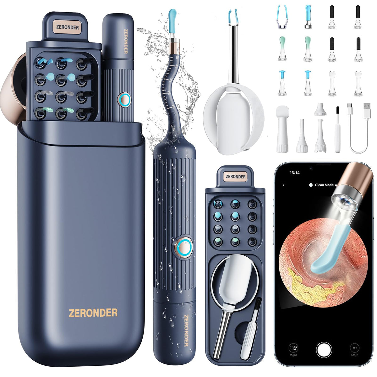 ZERONDER I35R ear camera front view for easy self-checks and family ear care