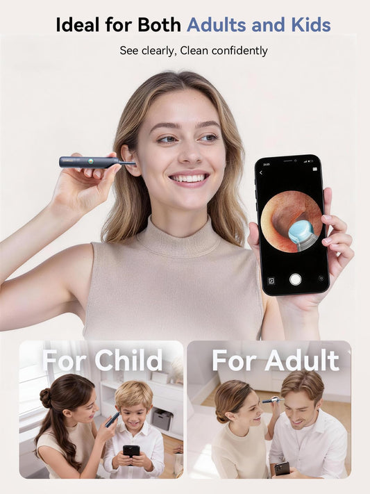 ZERONDER flexible silicone tips adapt to delicate ears for gentle cleaning