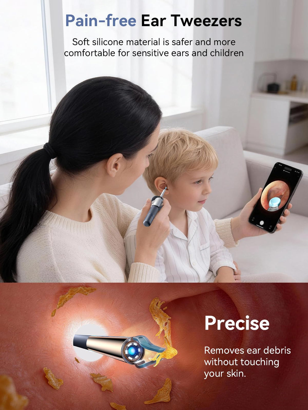 ZERONDER LED light illuminates the ear canal for precise wax removal