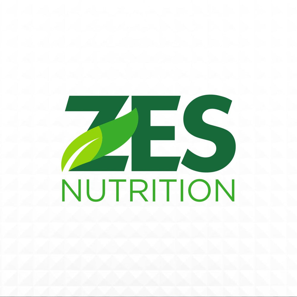 ZES Nutrition packaging front emphasizes eco-friendly branding and kiwi strawberry aroma.
