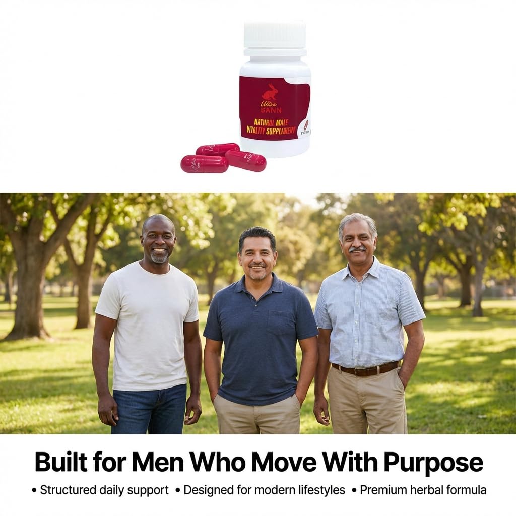 Ultra Bann capsules shown for daily or travel use.