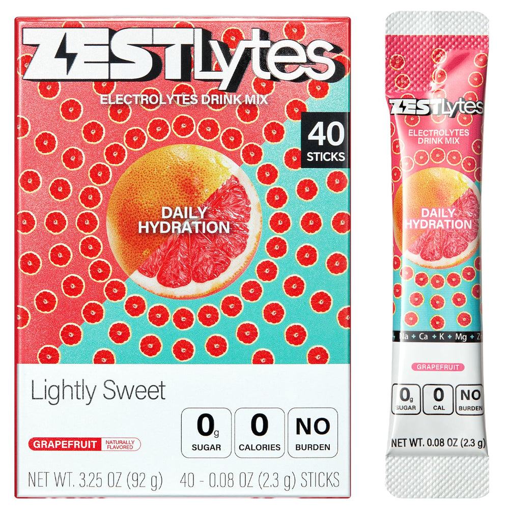 ZestLytes grapefruit electrolyte packets ready for daily hydration