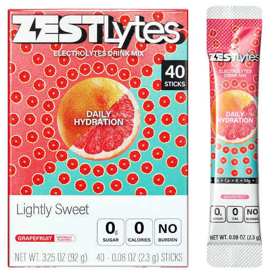 ZestLytes grapefruit electrolyte packets ready for daily hydration