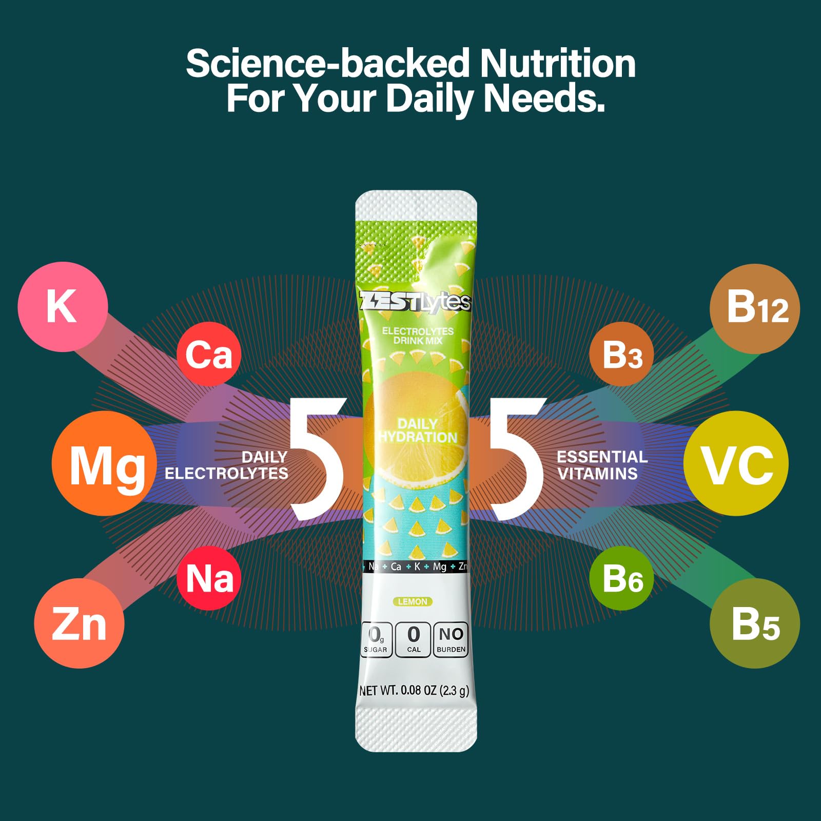 ZestLytes liposomal vitamin C Realipo label for premium daily nutrition.