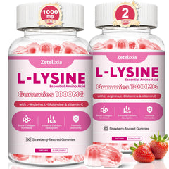 Zetelixia 2-pack Lysine Gummies bottle for easy daily supplementation