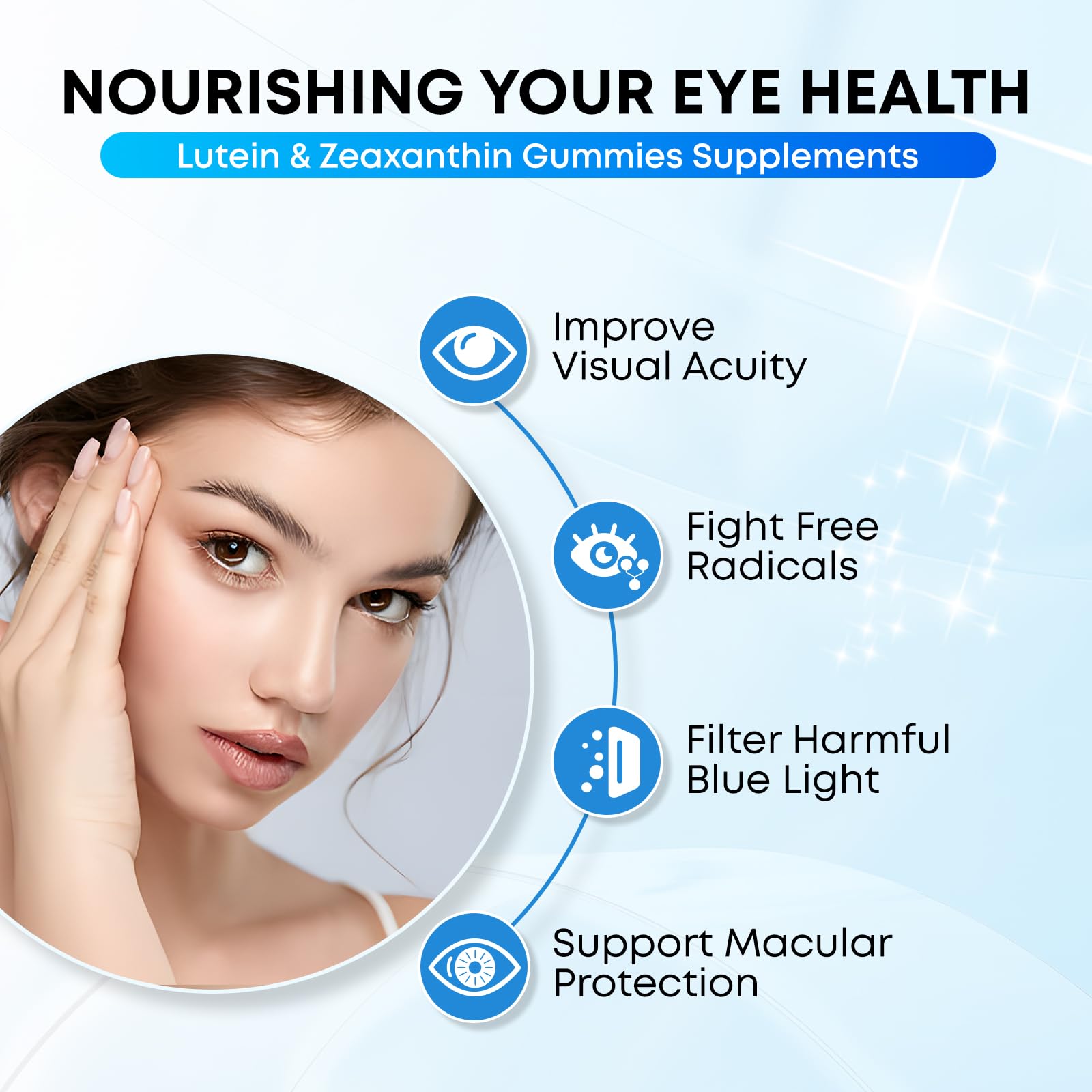 Zetelixia bottle label closeup highlighting 12-in-1 eye formula.