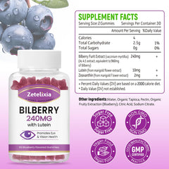 Zetelixia lutein zeaxanthin gummies highlight nutrients for eye comfort.