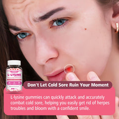 Zetelixia Lysine Gummies ingredients close-up with L-Lysine and vitamins