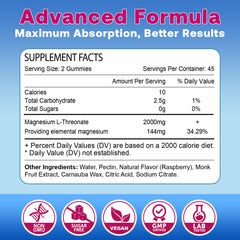 Zetelixia magnesium L-threonate gummies close-up showing raspberry flavor and brain support