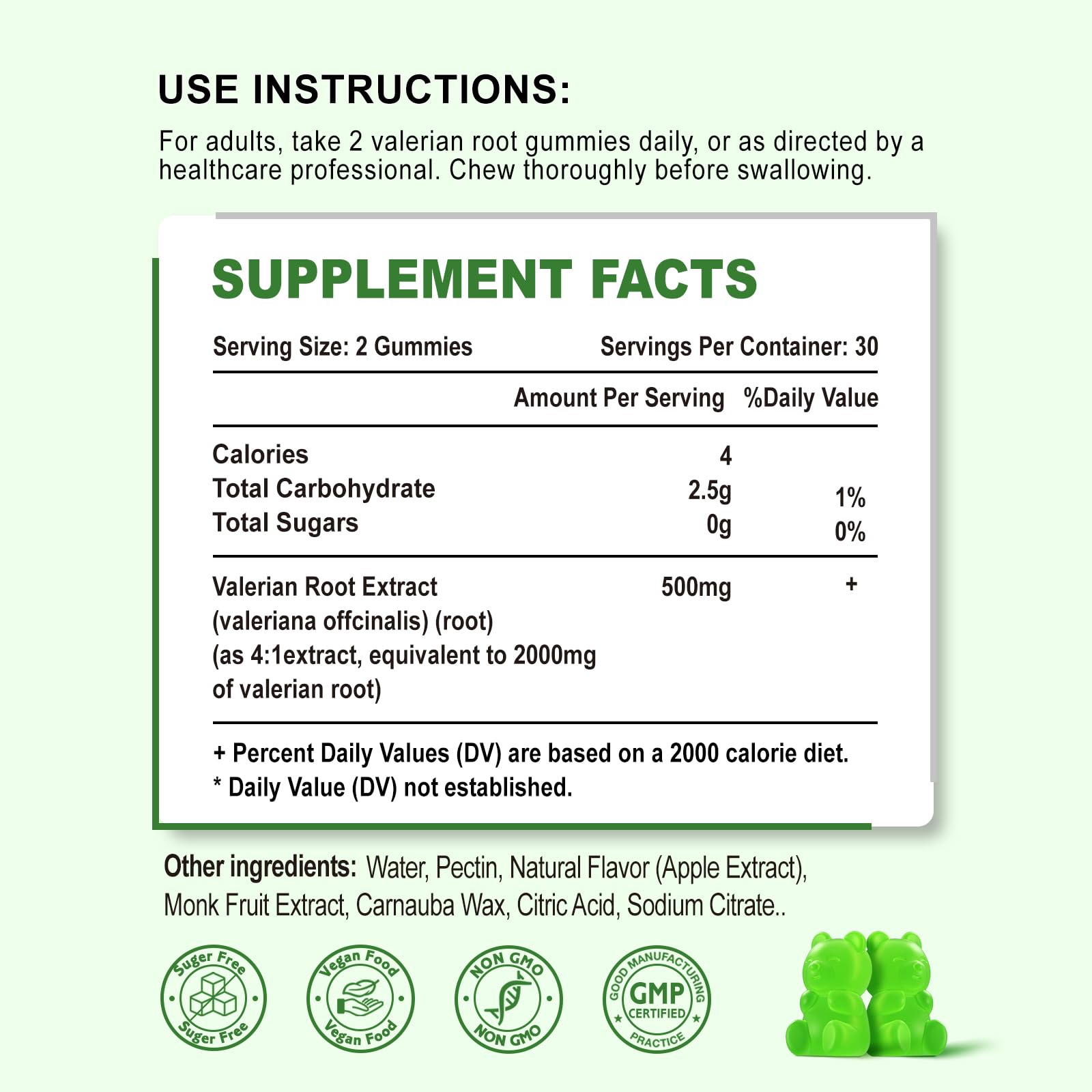 Zetelixia valerian gummies GMP-tested label and lab results visible.