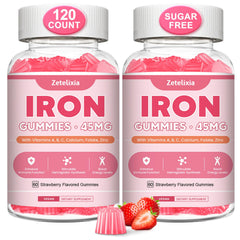 Zetelixia vegan iron gummies front view two-pack for convenient daily support