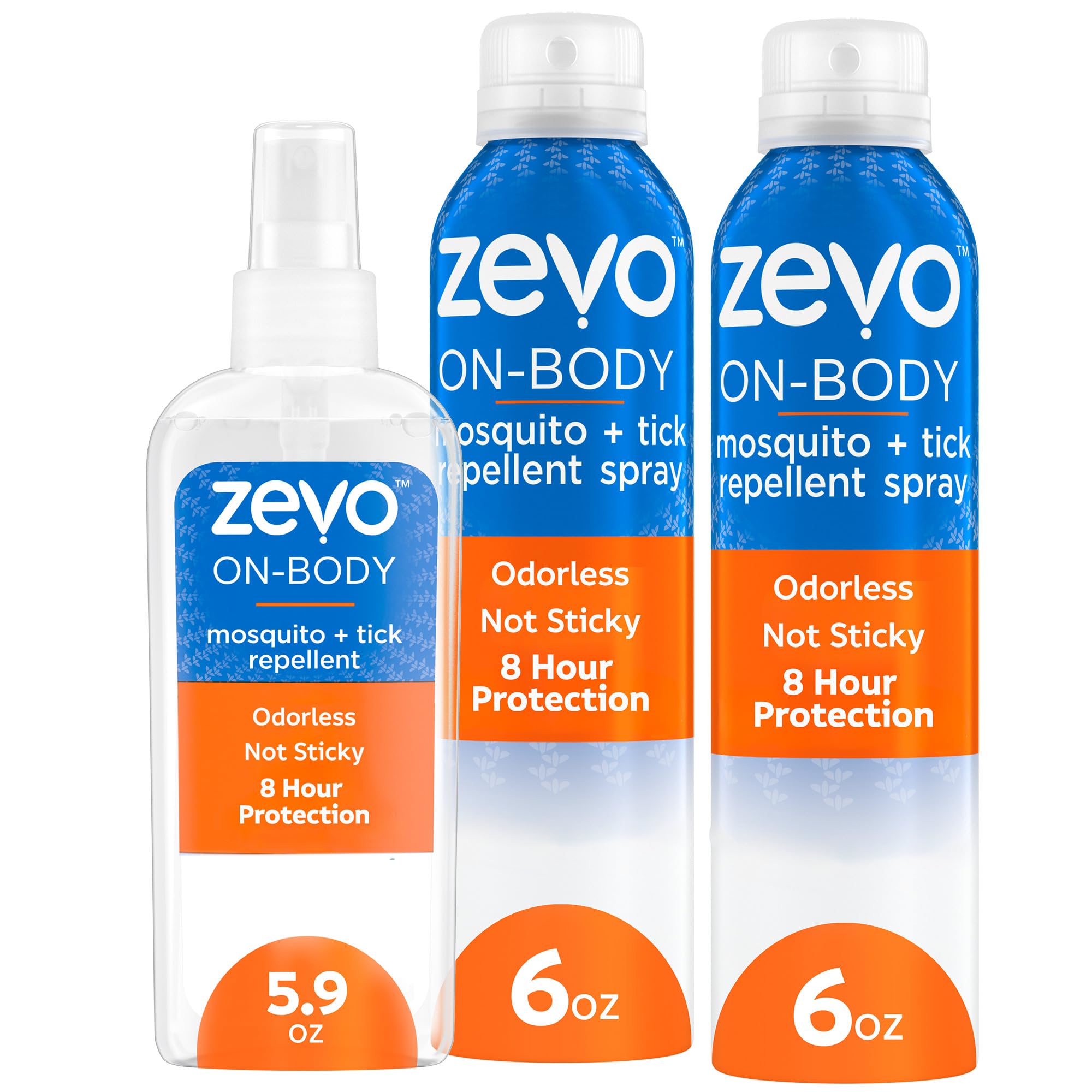 ZEVO On-Body Aerosol bottle shown in action delivering quick protection against bugs.
