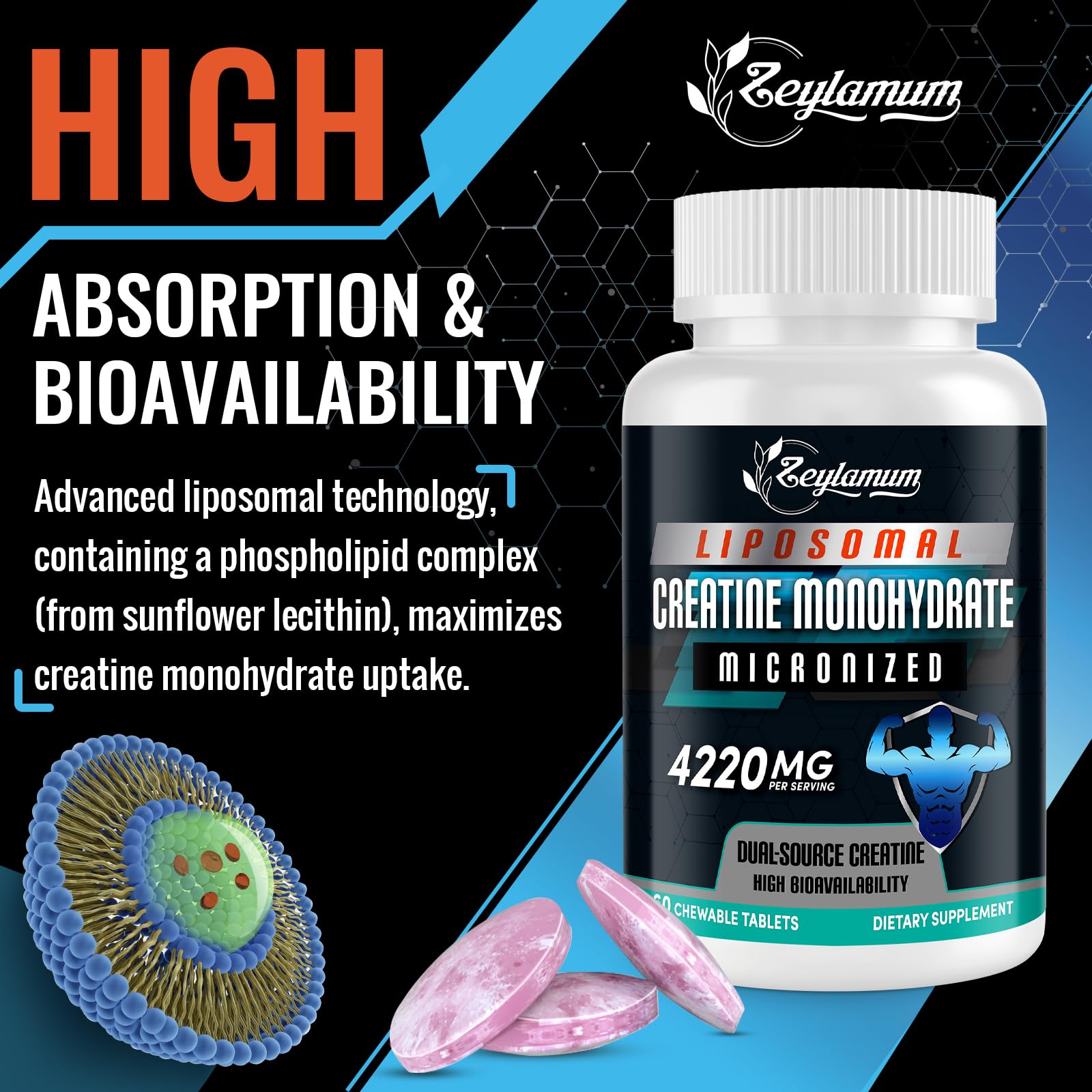 Zeylamum chew-and-split tablet demonstration emphasizes chewable convenience.