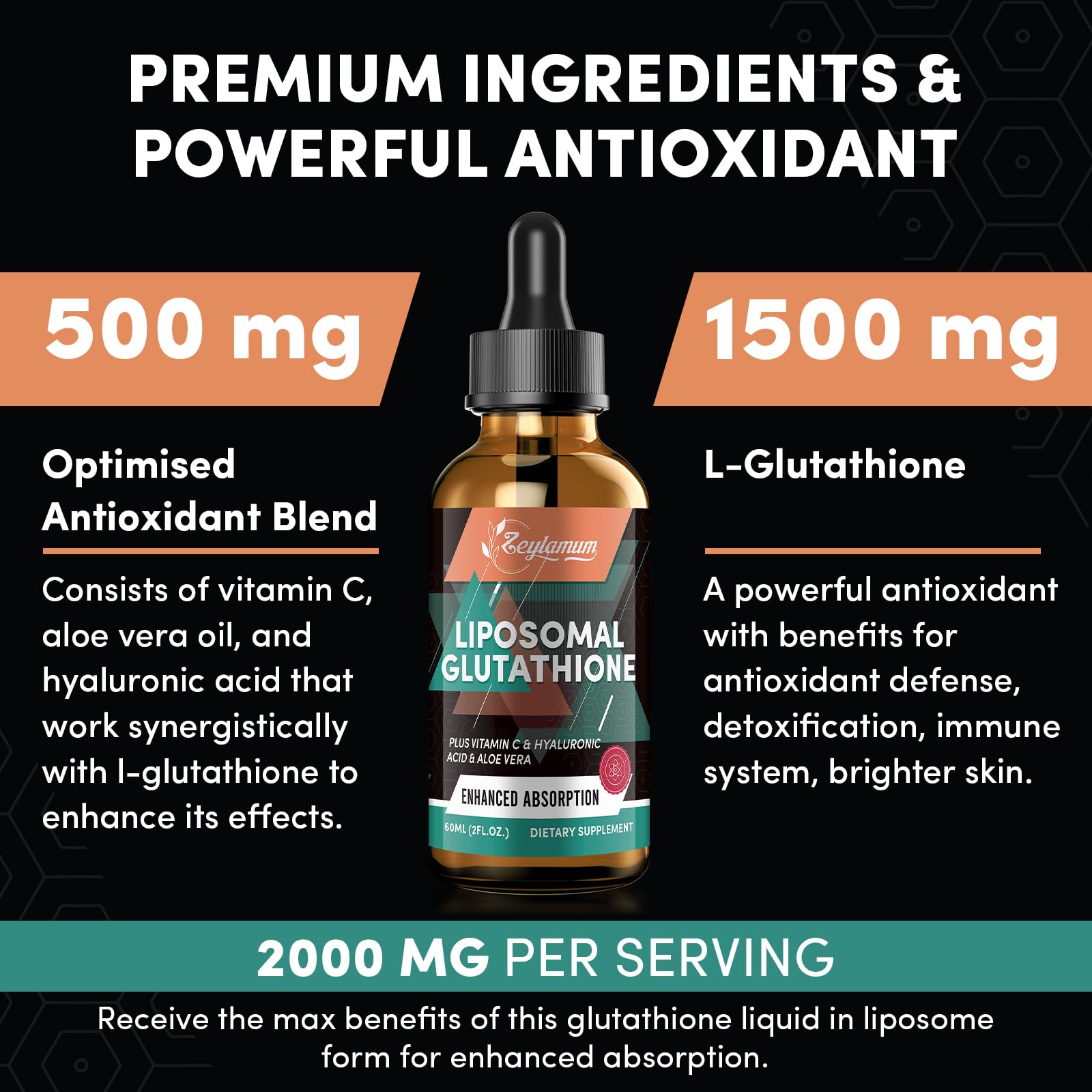 Skin glow concept with Zeylamum antioxidant glutathione for brighter complexion.