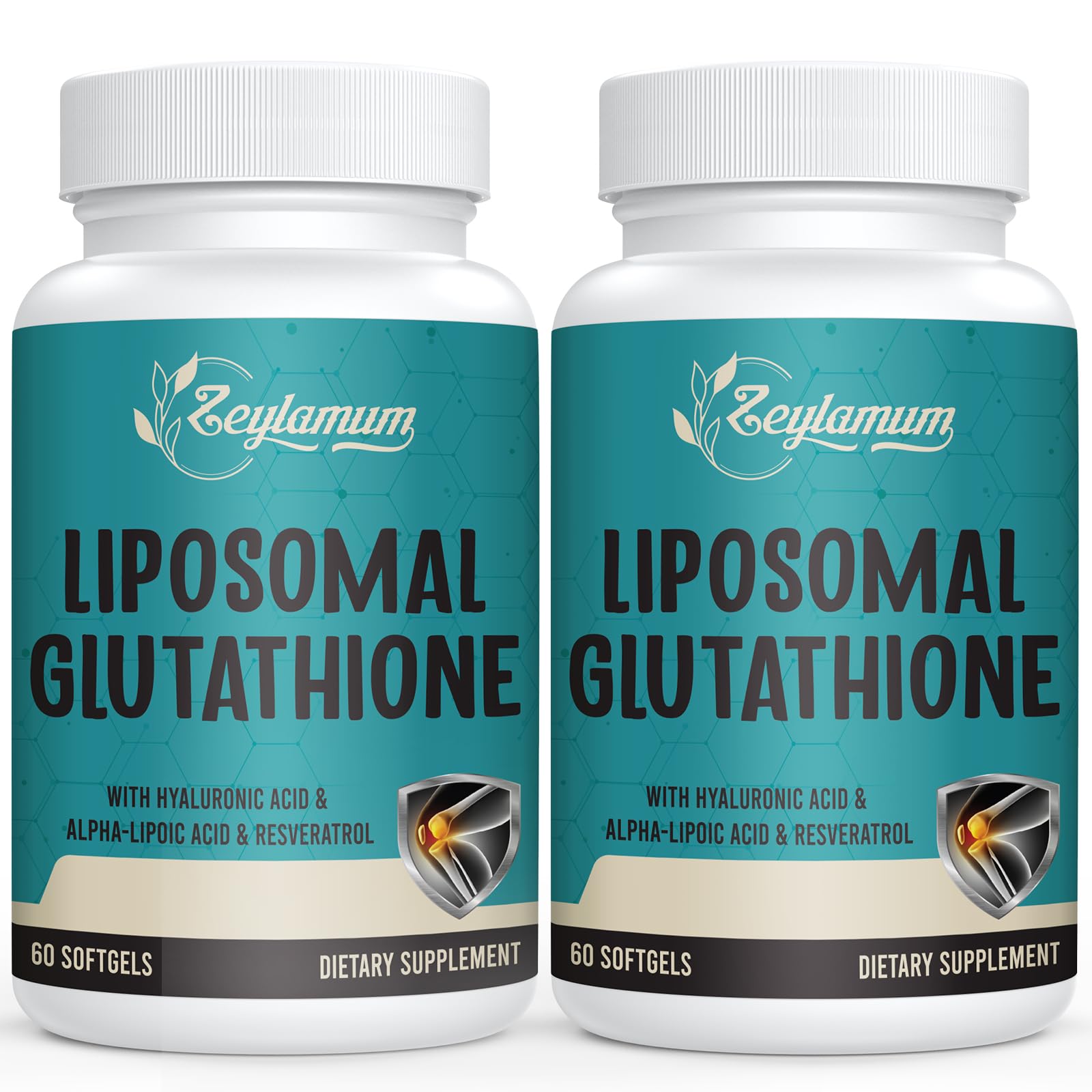 Zeylamum Glutathione softgels bottle front, full-spectrum antioxidant support for daily wellness
